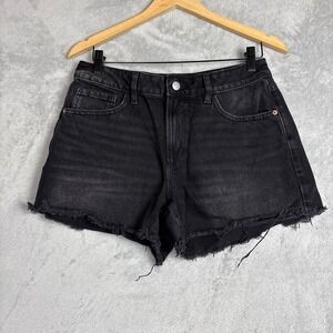 Dynamite Claudia Denim Shorts Black Distressed Cutoff Womens Size 28 Western Y2K